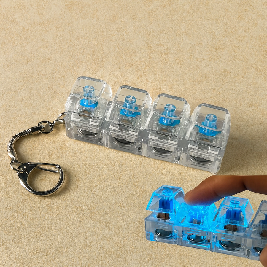 Mechanical Cube Click Fidget Keychain - Image 0