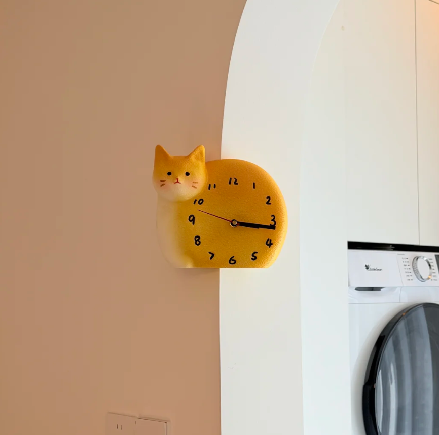 Purrfect Timing 3D Corner Cat Clock