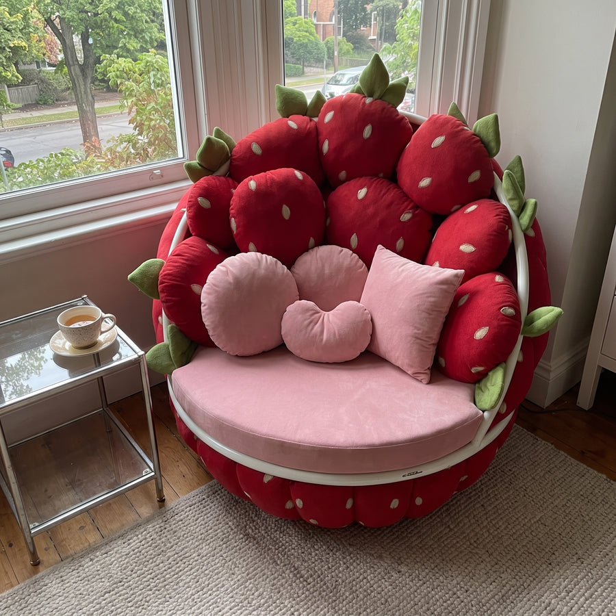 Çilek Peluş Salon Kanepe Sandalye