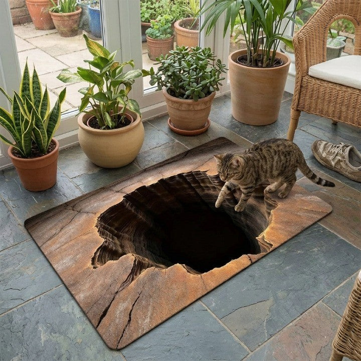 Mind Bender Non-Slip 3D Optical Illusion Floor Rug
