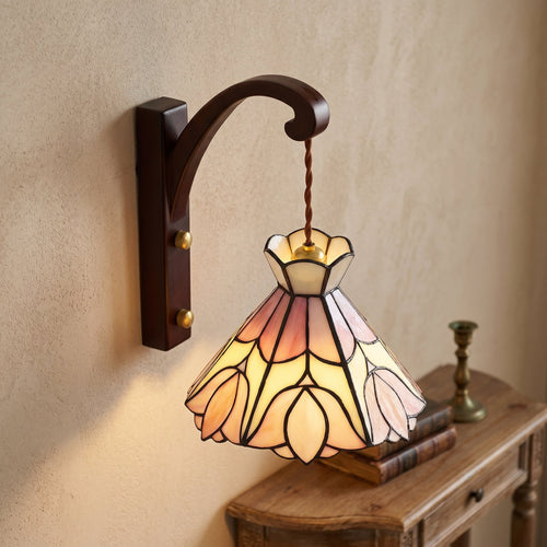 Floral Stained Glass Wall Lamp - Image 0