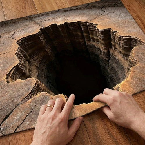 Mind Bender Non-Slip 3D Optical Illusion Floor Rug