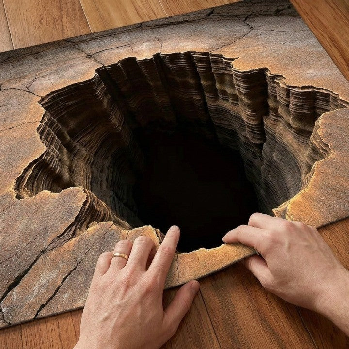 Mind Bender Non-Slip 3D Optical Illusion Floor Rug