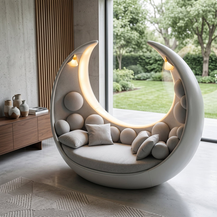 Moon Cradle Modern Sculptural Sofa Bed Lounge - Image 5