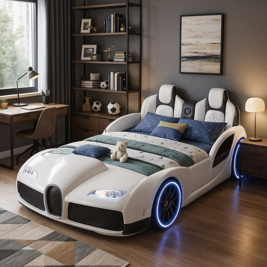 Rocket Ride Racing Style Futuristic Car Kids Bed - Image 5