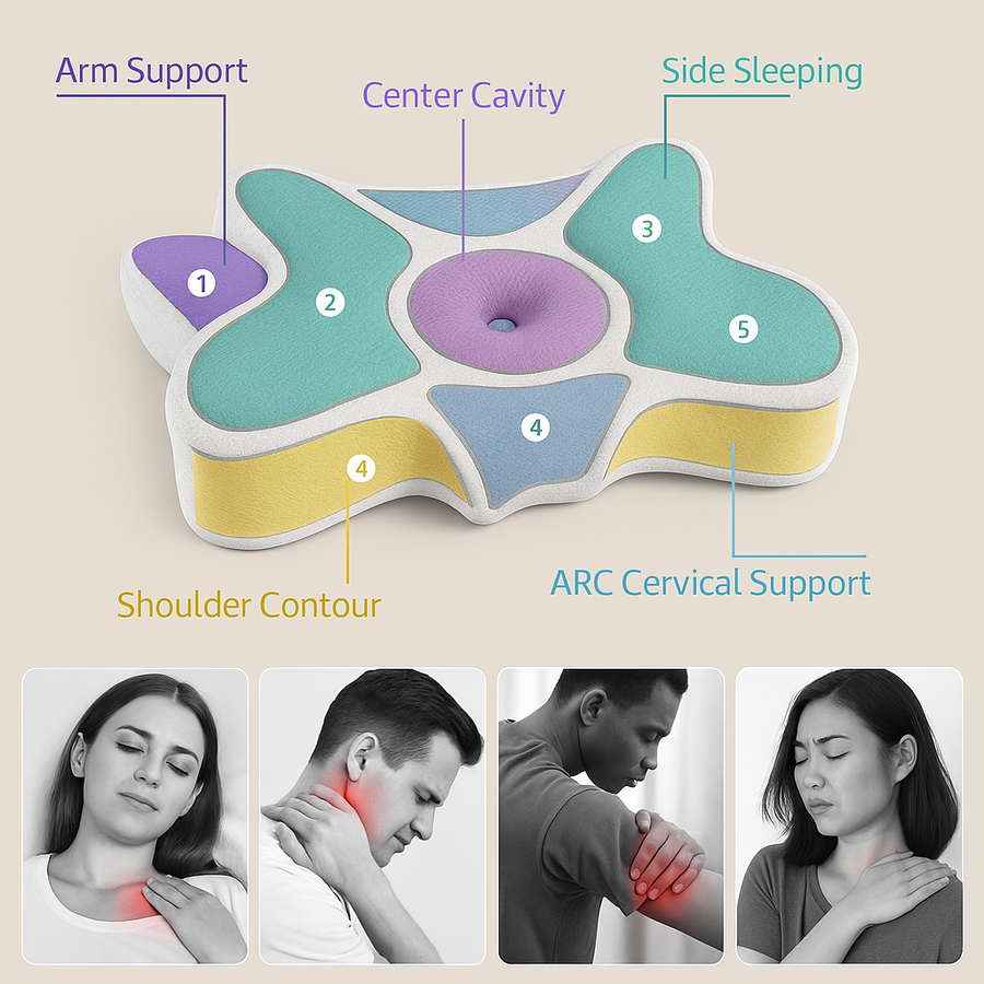 Butterfly Shaped Memory Foam Ergonomic Pillow - Image 1