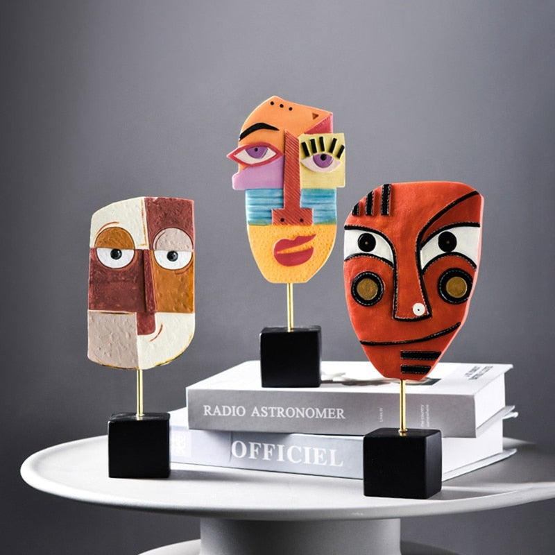 Abstract Pop Art Face Home Sculpture - Image 10