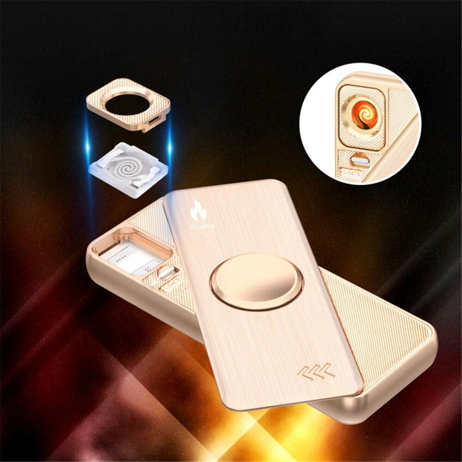 Windproof USB Lighter Fidget Spinner - Image 1