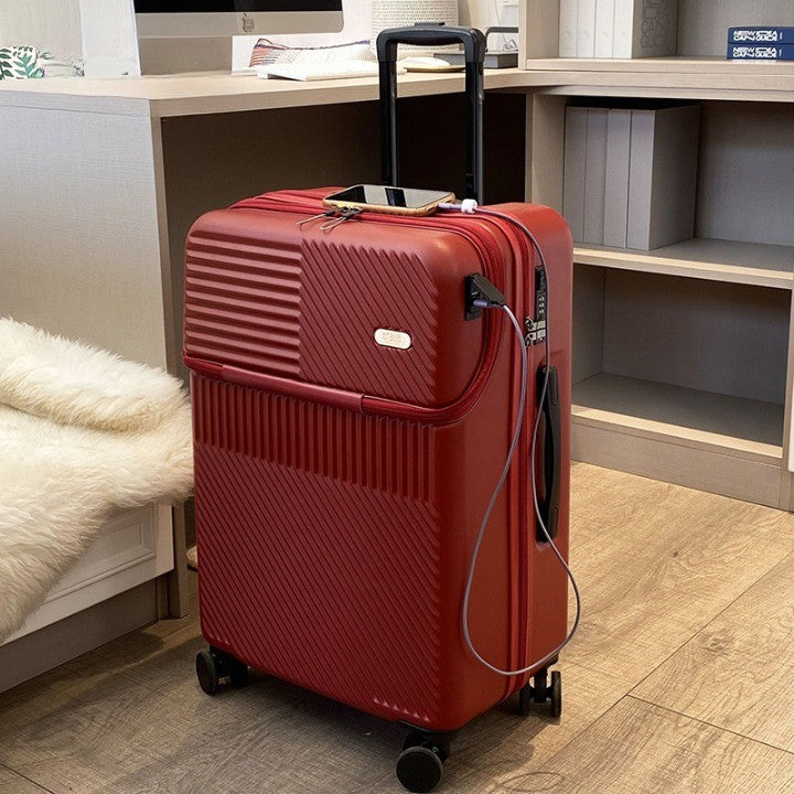 Easy Access Elegant Front-Opening USB Charging Luggage - Image 6