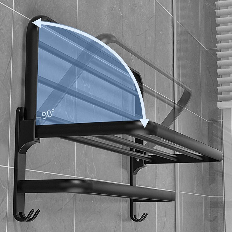 Easy Organizer Bathroom Aluminum Foldable Towel Rack - Image 3