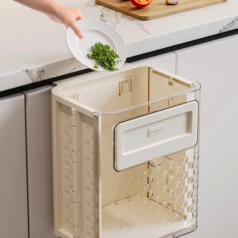 Space Saver Door Hanging Foldable Garbage Can - Image 0