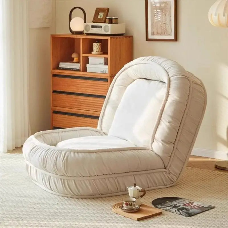 Nordic Style Foldable Lazy Single Recliner Sofa Bed - Image 1