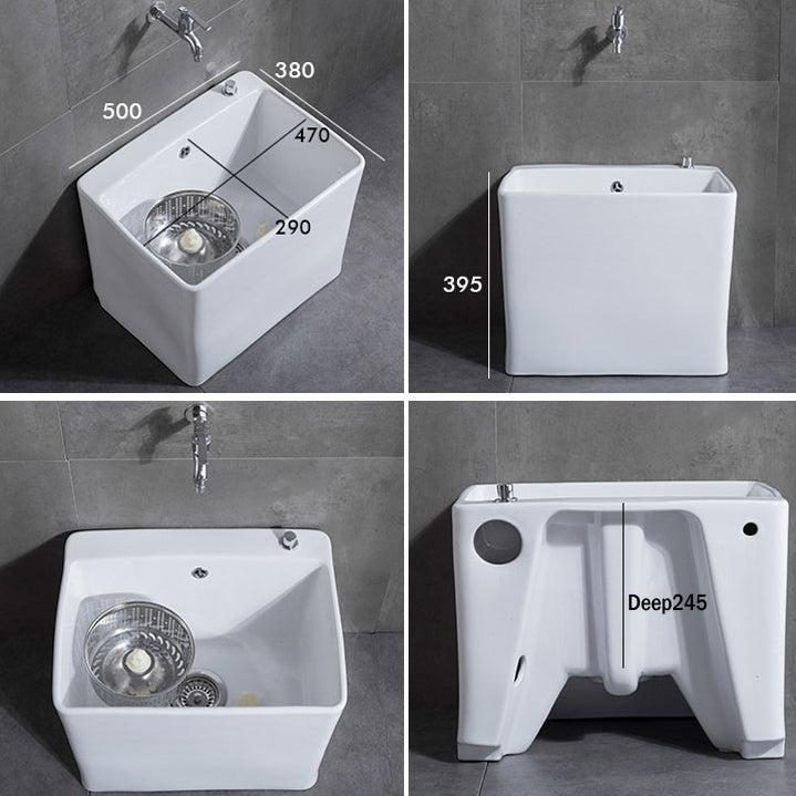 Easy Hygiene Rectangle Ceramic Floor Mop Sink - Image 1