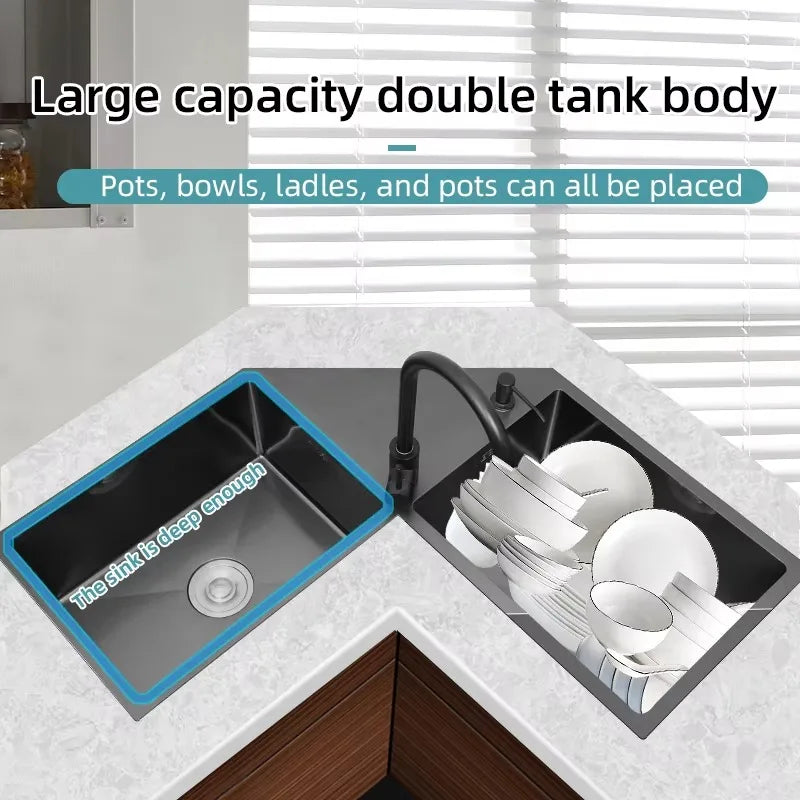 Duo Flow Elegant Corner Sink - Image 1