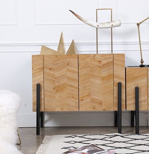 Nordic Elegant Side Entrance Wood Cabinet - Image 1