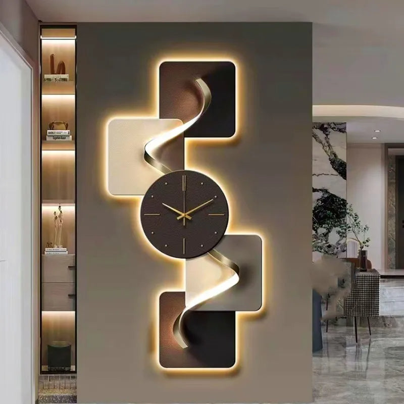 Modern Handcrafted Geometric LED Clock - Image 3