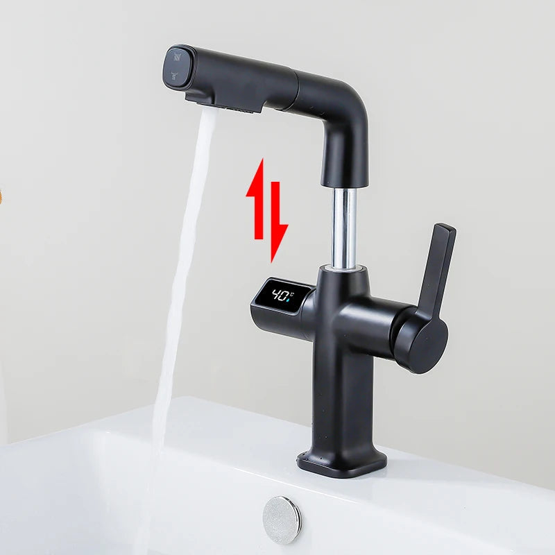 Elegant House Brass Aqua View Bathroom Digital Faucet - Image 1