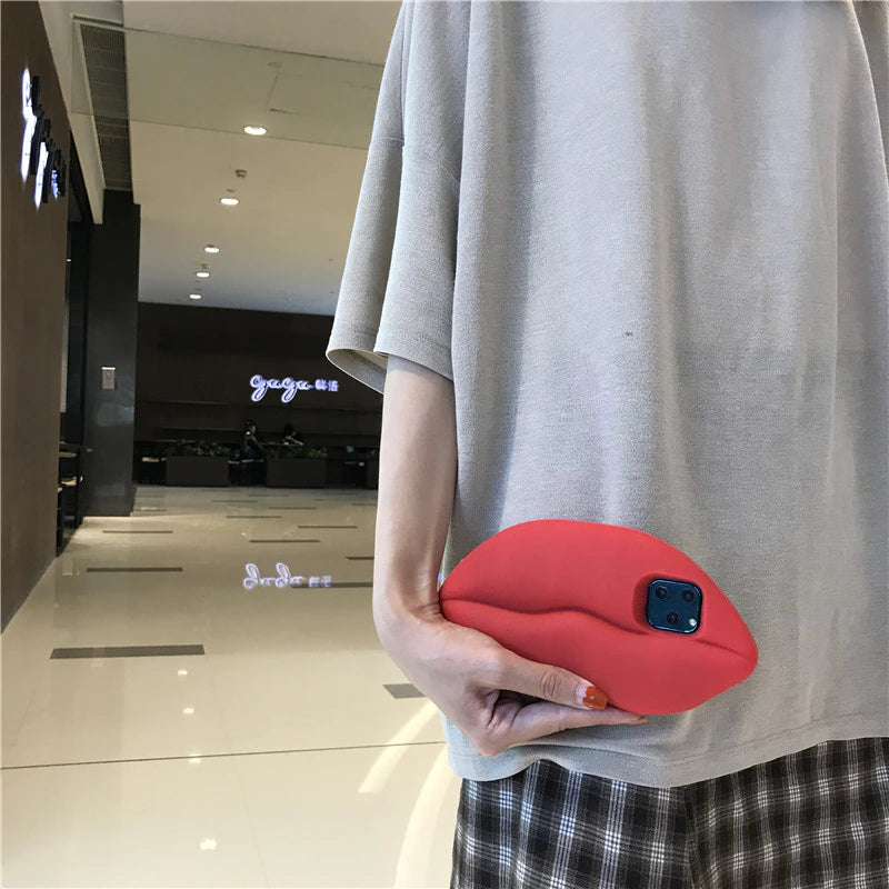 3D Big Red Lip Mouth Kiss Soft Silicone Shoulder Iphone Cases - Image 4