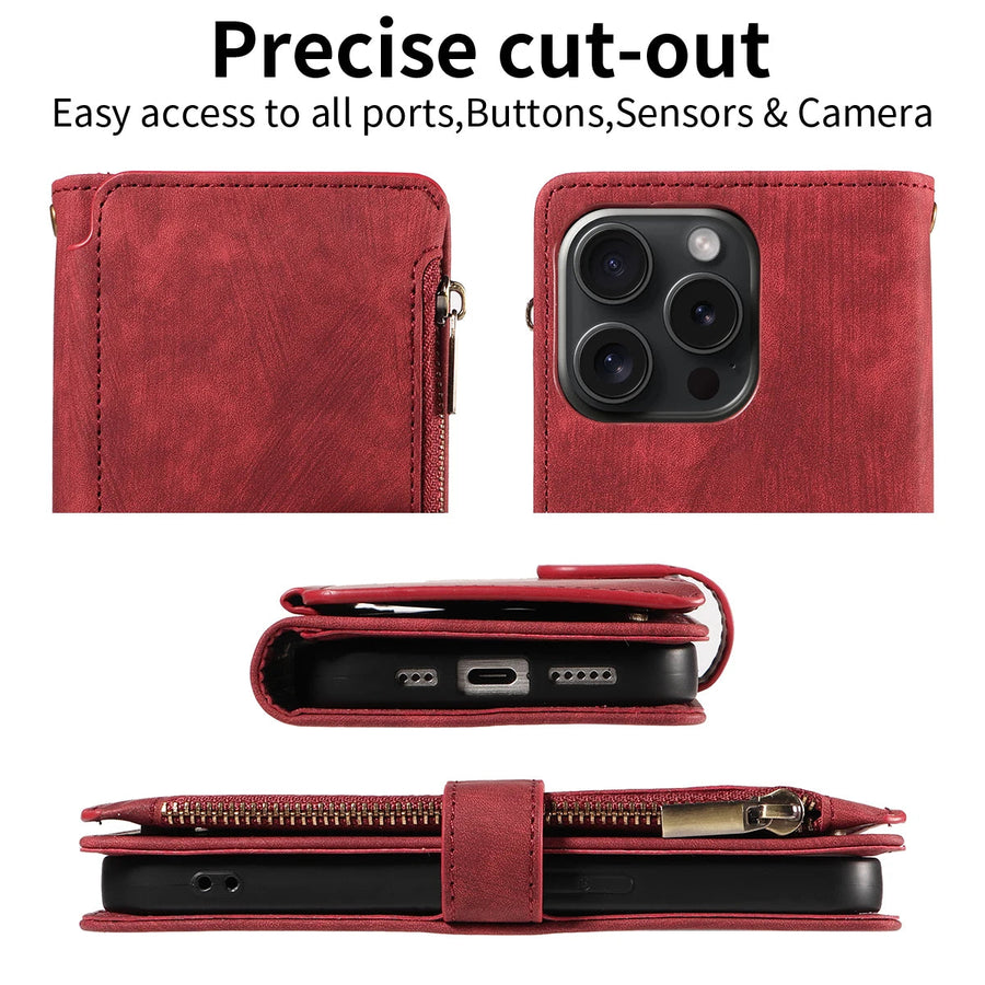 Wallet Leather Flip Cases For iPhone Models - Image 2