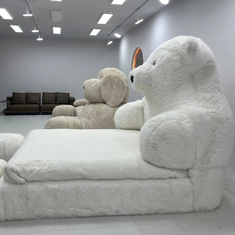 Polar Bear Giant Plush Cozy Bed - Image 2
