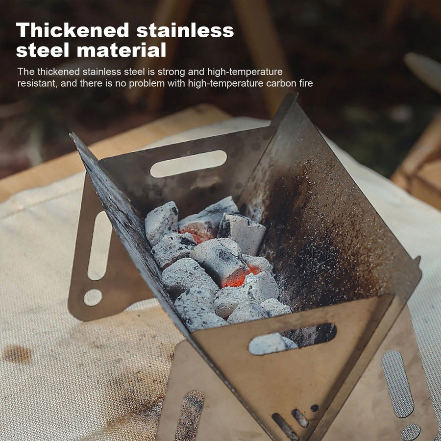 Stainless Steel Portable Folding Camping Mini Grill - Image 1