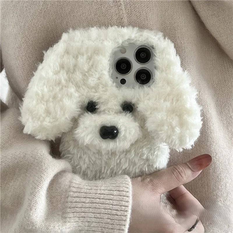Cute Dog Fluffy Snuggly iPhone Case - Image 1
