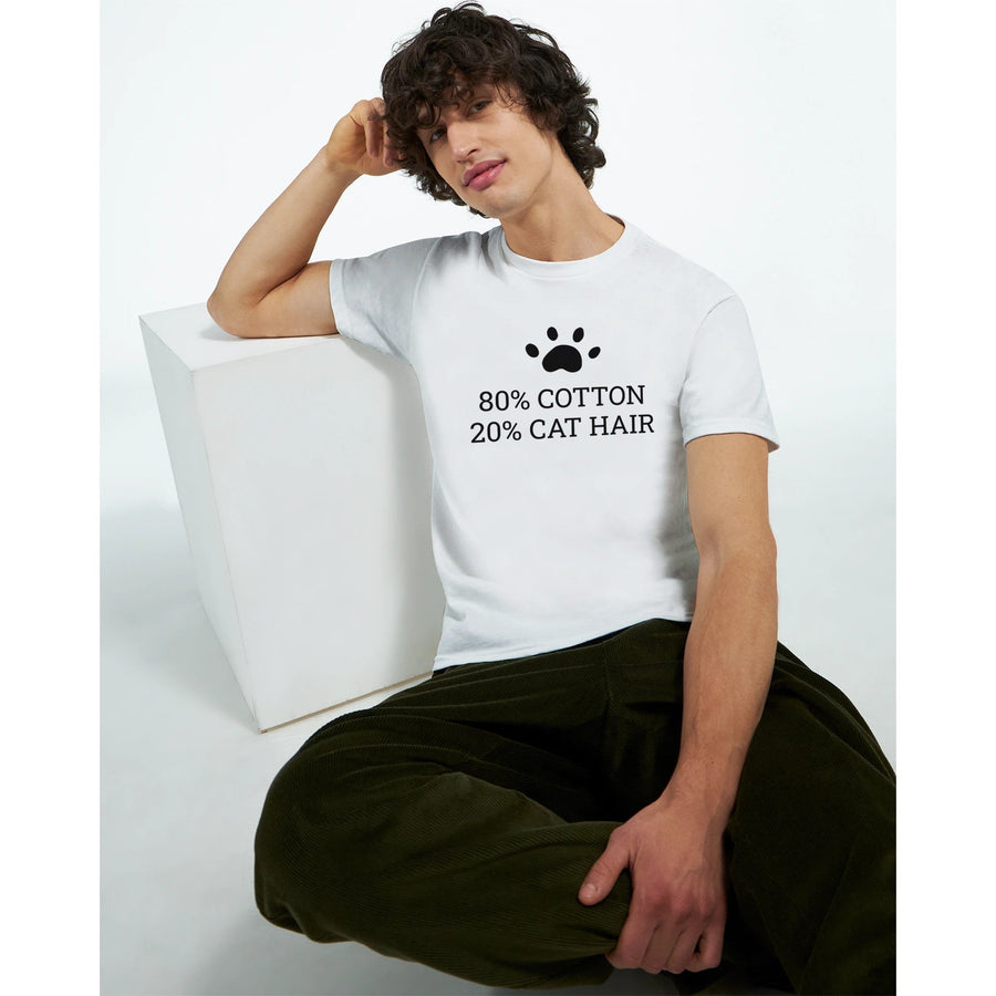 80% Cotton 20% Cat Hair Creative T-Shirt - Image 4