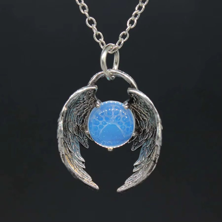 Creative Eagle Wings Feather Glowing Ball Necklace - Image 5