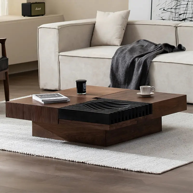 Sculpted Wave Centerpiece Wooden Coffee Table - Image 3