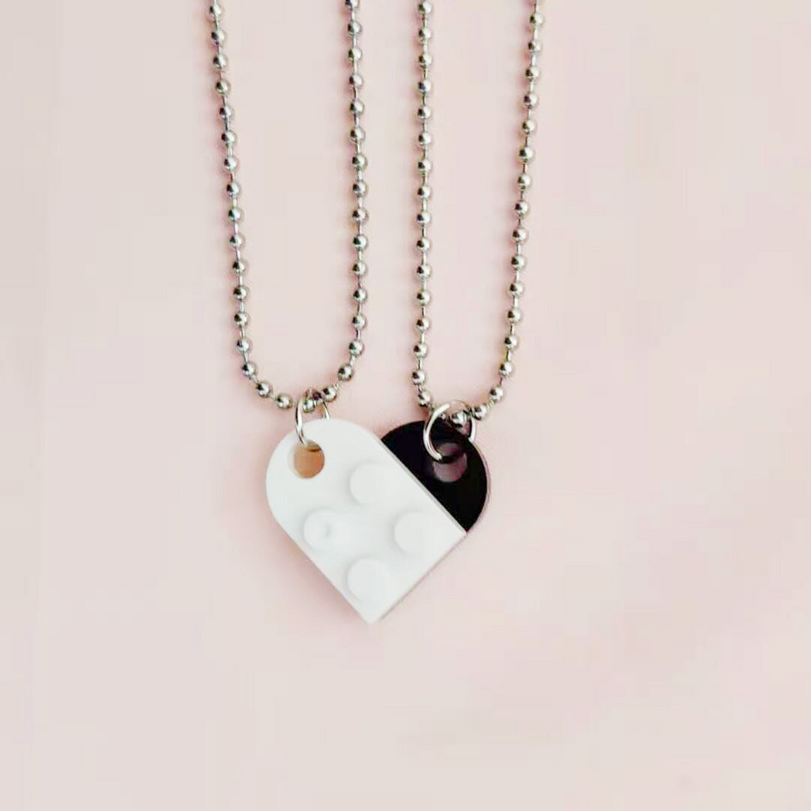 Couples Love Toy Brick Heart Keychain - Image 6