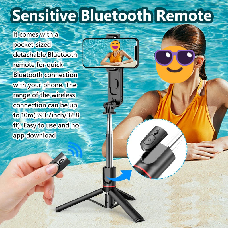 Ultra Foldable Built-In Lighting Selfie Stick Tripod - Image 3