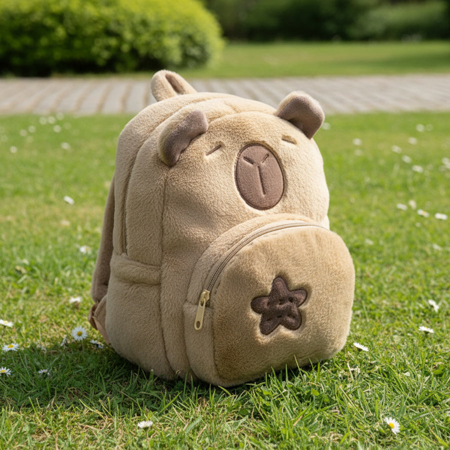 Capybara Cute Plush Kids Backpack - Image 1