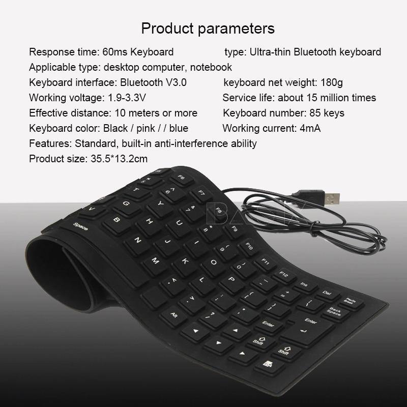 Silicone Foldable Waterproof USB Keyboard - Image 4