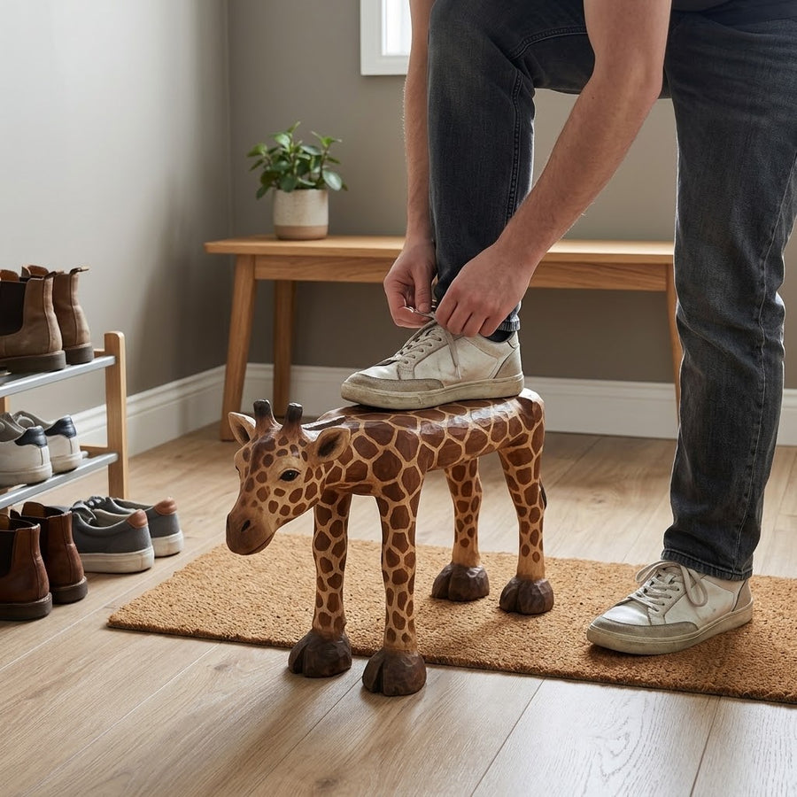 Wild Forest Wooden Footrest Stool