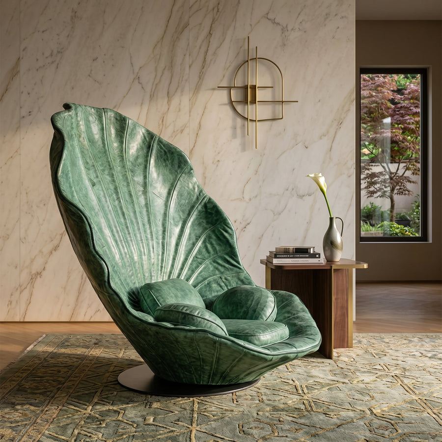 Sea Shell Velvet Accent Lounge Chair - Image 4