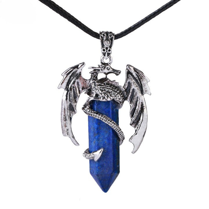 Bohemian Style Natural Mystic Gemstone Dragon Necklace - Image 7