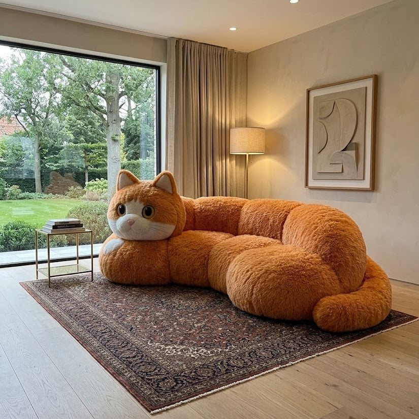 Giant Cat Plush Lounge Sofa Bed