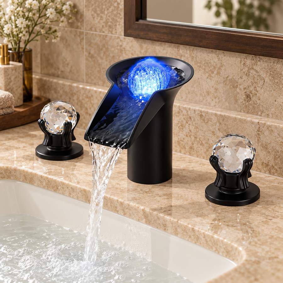 Star Ball LED Waterfall Bathroom Basin Faucet