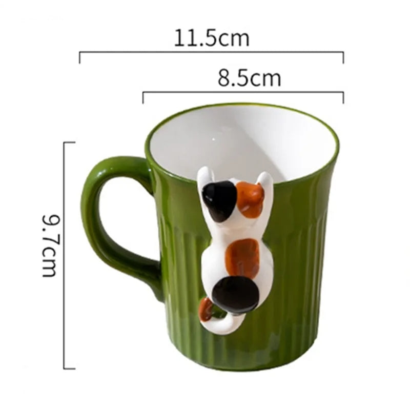 Cute Climbing Cat Ceramic Mug - Image 3