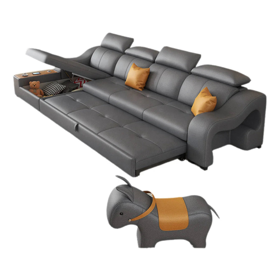 Rideable Seat Sectional Built-In Charging System Modern Sofa - Image 3