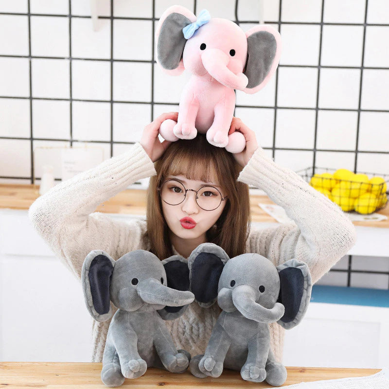 Cute Plush Grey Elephant Pillow Dolls for Baby - Image 1