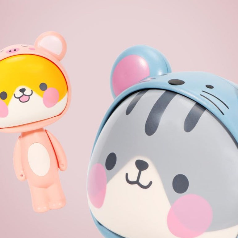 Cute Cartoon Hand Press Foldable Fan - Image 1