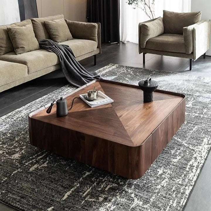 Hidden Drawers Elegant Italian Style Coffee Table - Image 1