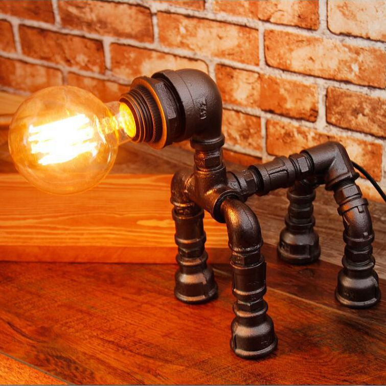Dog Puppy Iron Pipe Table Lamp - Image 4