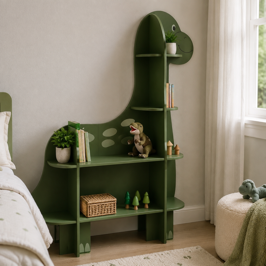 Field Camp Dinosaur Kids Display Bookshelf Storage