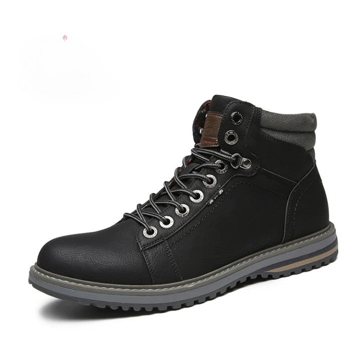 Italian Vintage Leather Lace-Up Warm Winter Boots - Image 8