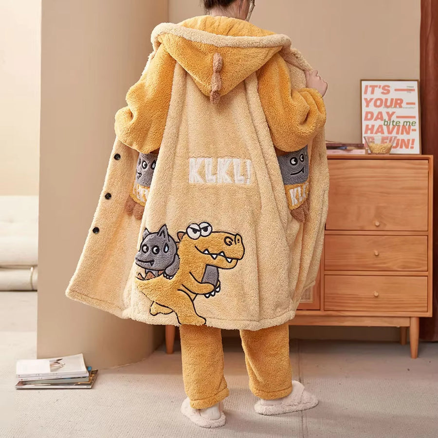 Plush Dinosaur Hooded Pajama Suit - Image 10