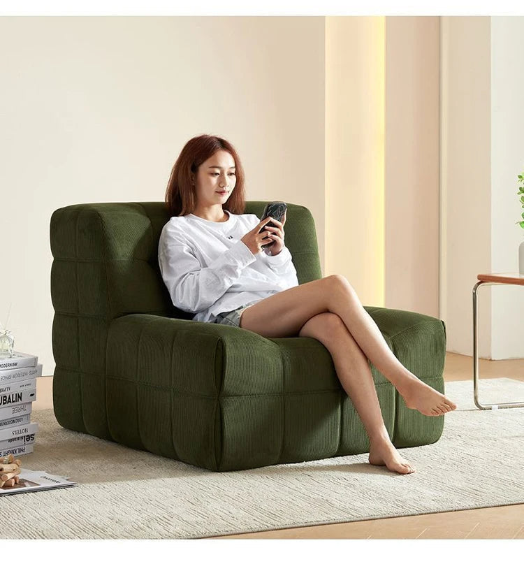 Modern Minimalist Cube-Style Convertible Modular European Lounge Chair - Image 1