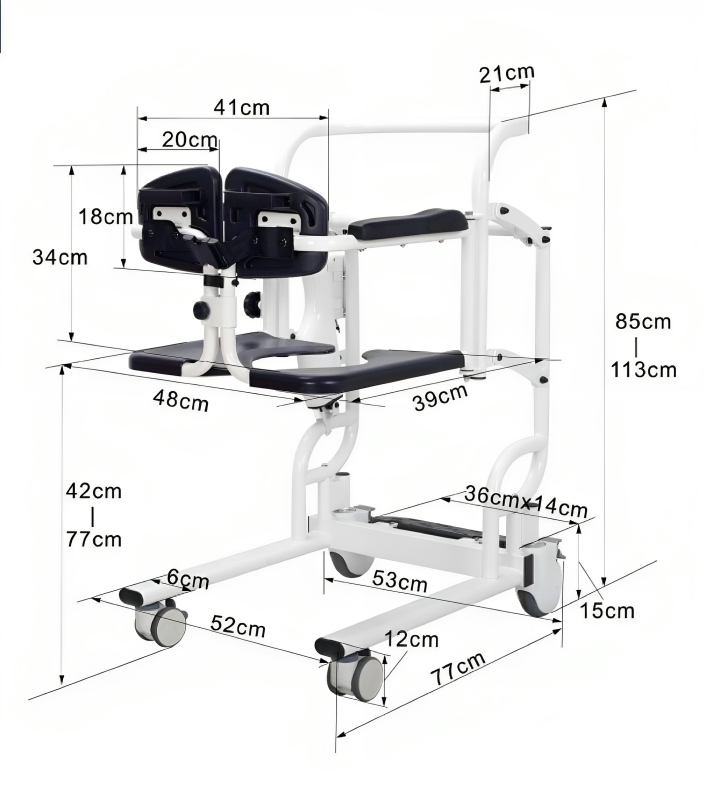 Easy Transfer Electric Automatic Lift Elderly Care Wheelchair - Image 6