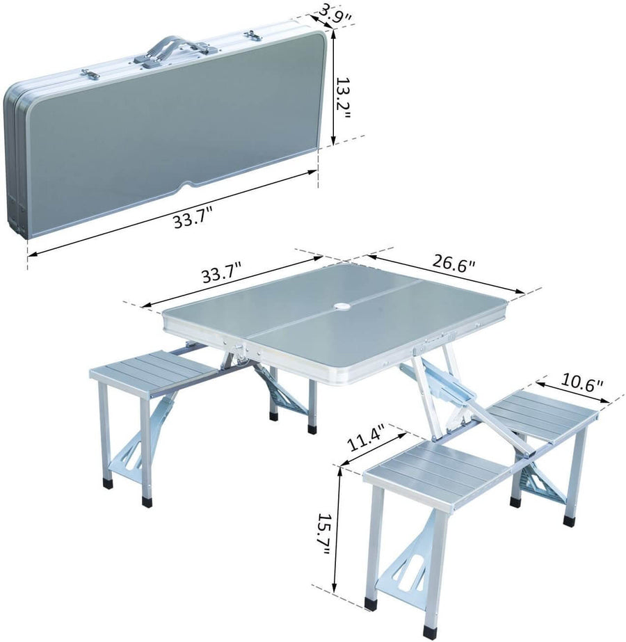 4pcs Portable Outdoor Folding Tables and Chairs One - Image 2
